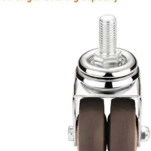 Wheels Heavy Duty Rubber Swivel Castor Wheels Without Brakes Trolley Furniture Caster 360 Degree Rotating Swivel Universal Casters Silent Double Row Caster Castors 50*10mm 1pc