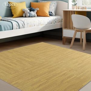 Interlocking Foam Tiles, Light Brown Wood Grain Foam Mats, EVA Foam Tiles, 60*60 cm 8mm 4pcs