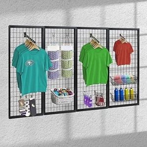 Nectacool mesh wall panels, black metal wire mesh panel, display rack, heavy-duty mesh panels for retail display stand