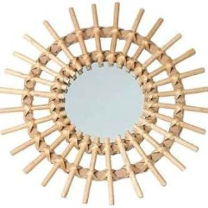 Mirror Makeup Mirror Wall Decor Rattan Mirror Handmade Boho Style Mirror Dressing Bathroom Wall Hanging MirrorLiving Room Wall Decor in Natural Vintage Style