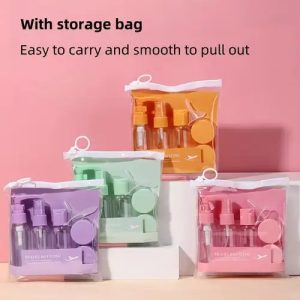 5Pcs Travel Size Refillable Spray Bottle Set for Toiletries – TSA Approved Portable Cosmetic Containers for Shampoo, Lotion, Perfume & Skincare