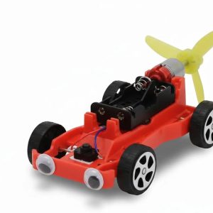 Electron DIY Electric Propeller Car Kit for Kids – STEM Science Model Toy with DC Motor, Fan Blade, Wheels & Battery Holder – Educational Physics Project Car
