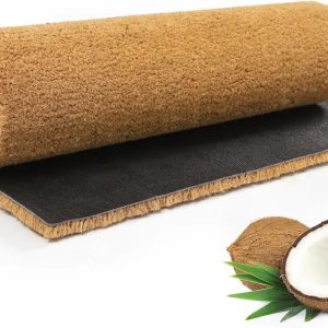 Matting Natural Coir Entrance Door Mat Indoor Outdoor - Non-Slip Heavy Duty Door mat with thick Bristle & Rubber Back (Brown, width 100cm per 50m length roll