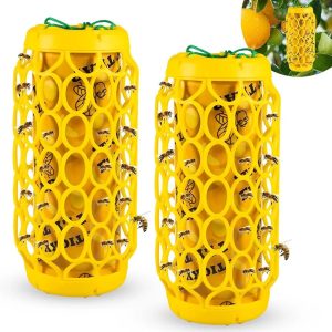 Trap,Carpenter Bee Trap,Wasp Traps Outdoor Hanging,Yellow Jacket Trap Wasp Killer Catcher,Wasp Deterrent Outdoor Sticky Bug Board Reusable Bee Catcher Wasp Repellent