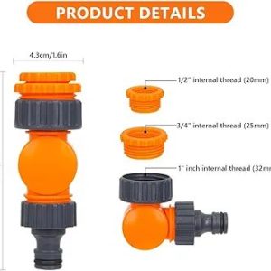 180° Rotating Garden Hose Quick Connector, Hose Pipe Connecter, Universal 1/4" & 3/4" Water Faucet Adapter, Flexible Hose Connector for Outdoor Garden Irrigation