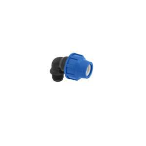90° elbow, 20 mm × 1/2" AG PN 16, clamp connector for PE pipe