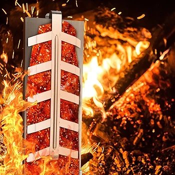 Flame Salmon Boards with Holder x 2, Flame Salmon Board with Reversible Function, Salmon Boards for Grilling, Fire Pit, Flame Salmon Boards Load Capacity of 2.5 kg, Salmon Board for Outdoor - Image 2