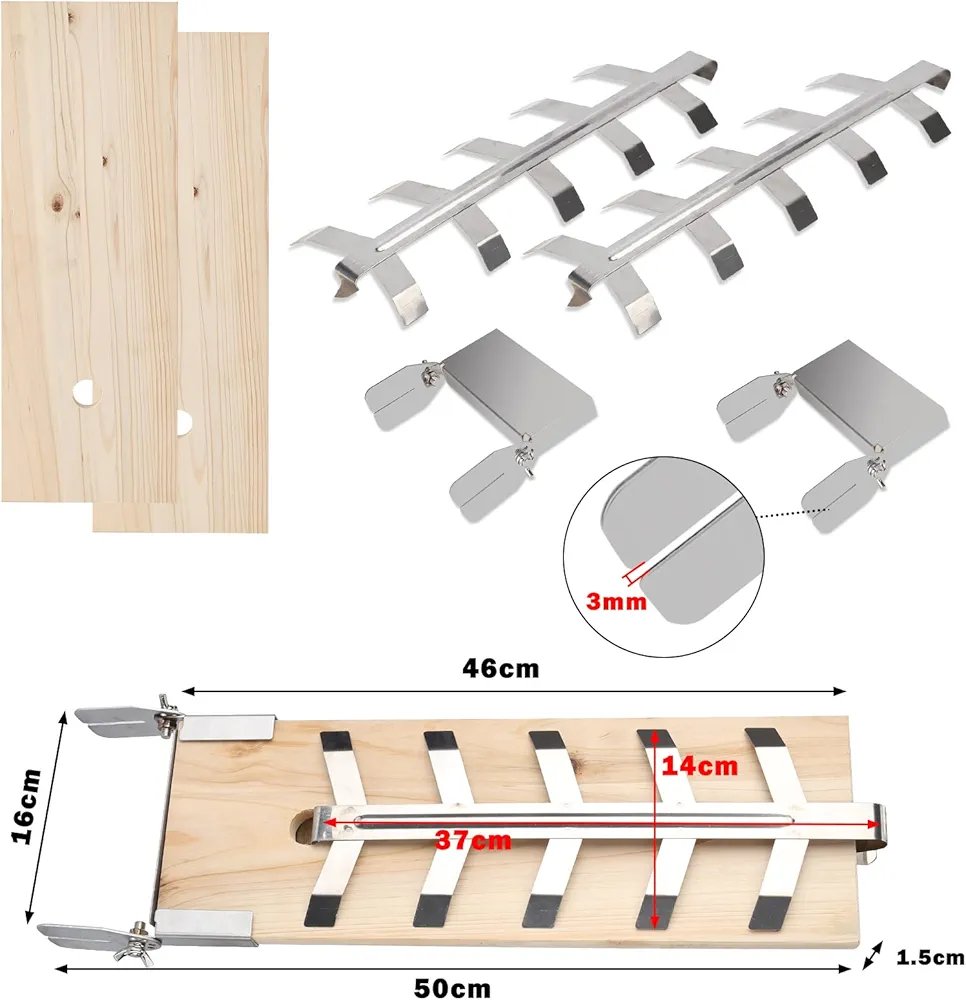 Flame Salmon Boards with Holder x 2, Flame Salmon Board with Reversible Function, Salmon Boards for Grilling, Fire Pit, Flame Salmon Boards Load Capacity of 2.5 kg, Salmon Board for Outdoor