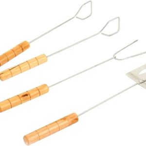 Grill Tools BBQ Tools Set 3PCS, Grill Utensils Stainless Steel Spatula/Tongs/Fork, Barbecue Accessories for Outdoor