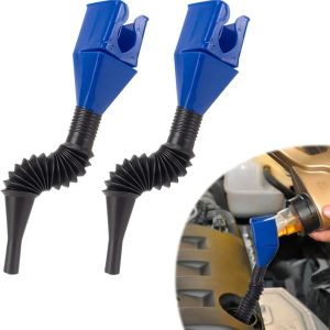 Universal Flexible Draining Oil Snap Plastic Funnels, Spill Free, Long Neck Flex Funnel, Hand-Free Automotive Lubricants, Engine Oils Fill Changing and Household 35cm
