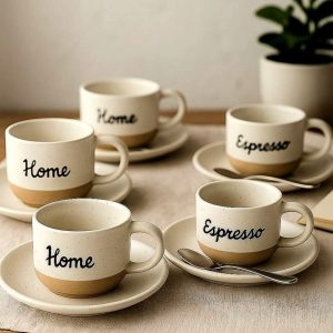 Tea cup porcelain 6pcs  plus dishes