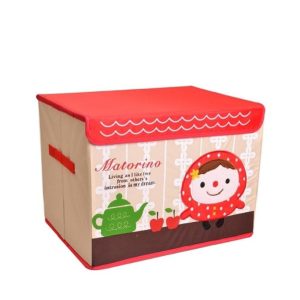 Smile Storage Boxes, 15Inch Folding Fabric Cube Organizer Unit with Lids for Baby's Clothes, Toys and Craft supplies (38x25x25cm