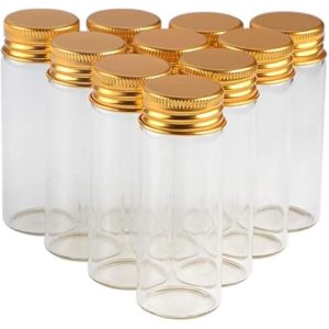 Bottle Small Glass Bottle With silver Chrome Lid Tiny Jar Mini Containers Available In Sizes  12 PCS