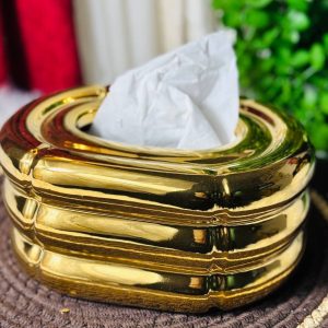 Ribbed Porcelain Tissue Box with Modern Design 14*19.5cm