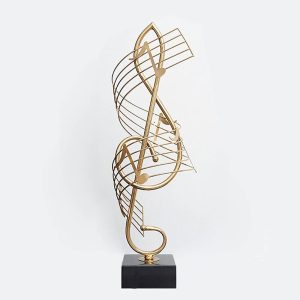 Desktop decoration with a musical note design for home decor, alloy musical sculpture, souvenir gifts for decorating a piano room 60cm