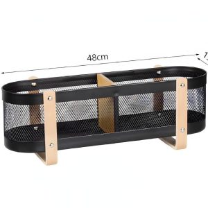 Metal basket 2 division black