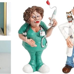 Resin Sculpture Doctor Statues Figurine Yellow 9x5x16cm Inject 3x3x6.5in