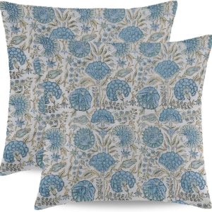 RITUALISTIC Hand Block Print Square Floor Cushion | Floor Cushions for Living Room,Meditation,Reading Nook & Yoga  30cm