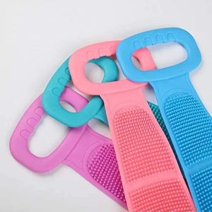 Silicone Body Back Scrubber, Double Side Bathing Brush for Skin Deep Cleaning Massage, Dead Skin Removal Exfoliating Belt for Shower, for Men & Women