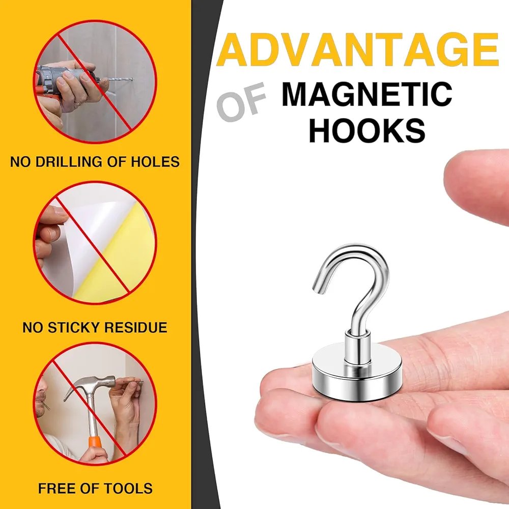 Heavy Duty Magnetic Hooks, Strong Neodymium Magnet Hook for Home, Kitchen, Workplace, Office and Garage, Pack of 1pc - Image 4