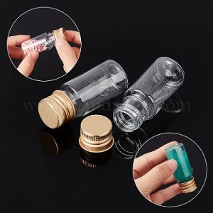plastic empty bottle gold and silver 20ml 7cm 12 pc