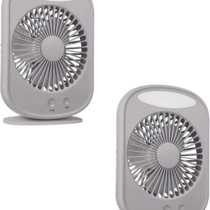 jtc Comfy Rechargeable Fan (Grey),Emergency Portable USB Fan with Light 1 pc