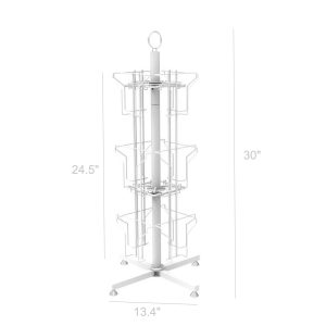 FixtureDisplays? 14 X 14 X 30" 12 Vertical Pockets Spinning Greeting/Post Card Rack 11702 White