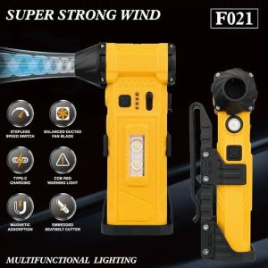 Electric Air Duster, Rechargeable with 8000mAH Battery, 13000RPM Turbo Fan Brushless Motor, LED Light Design, Lightweight Mini Blower, 52m/s Wind Speed