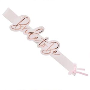 Rose Gold Foil Bride To Be Hen Party Sash