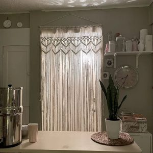 Macrame Curtain Panel for Doorway Window, Handmade Woven Wall Hanging Tapestry, Birthday Party Backdrop, 200 L x 95cm W
