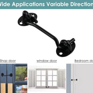 1Piece 10.16cm Barn Door Lock with Hook and Eye Latch for Sliding Doors, Stainless Steel Privacy