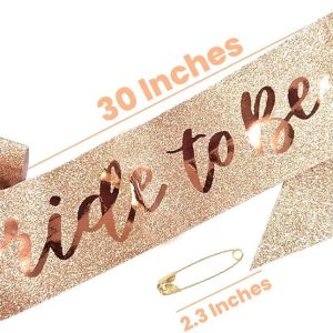 Wanna Party Bride to Be Sash Rose Gold for Bachelorette Party Favors, Weddings, Engagement, Bridal Shower, Hen Party Decorations &