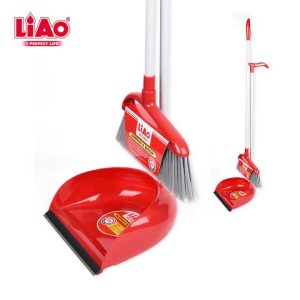 LiAo Household Cleaning Upgrade Long Handle Broom and Dustpan Set