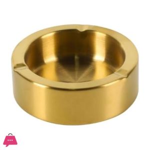 Elegant Golden Ashtray Round Steel 14cm