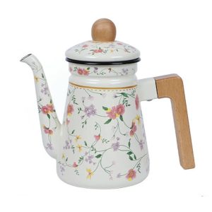 Vintage Enamel Tea Kettle, High Temperature Resistant Teapot Stovetop Coffee Pot with Wooden Handle,for Office Household Boiling
1.2l