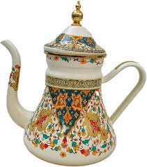Enamel Tea Kettle Teapot Large Capacity Drinkware Beverage Jug 1.2 L Water Kettle for Kitchen Office Restaurant