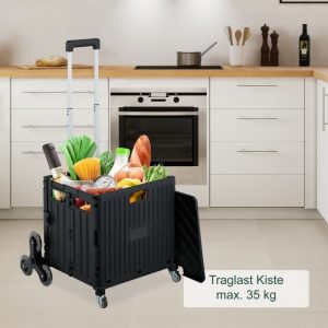 Foldable shopping trolley + lid, 8 wheels