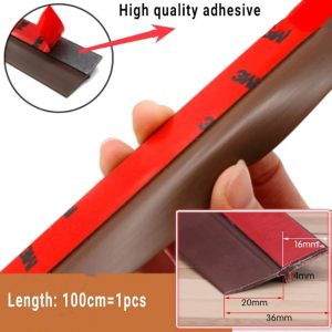 , soundproof brush-shaped door bottom seal, silicone rubber adhesive barrier - suitable for glass shower doors and house doors - insect-proof 100cm