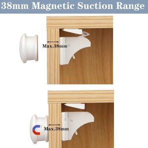 Baby Safety Magnetic Cabinet Lock 2pcs Locks with Keys Child Safety Magnetic Drawer Security Invisible Drawer Security for Cabinet Drawer