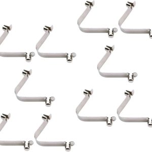2pcs Spring Buckle Outdoor Pool Cleaning Accessories Stainless Steel Pool Brush Replacement Spring Clips V Clips for Pool Brush Spring Clips for Pool Clean Stainless Steel Silver 8mm *10*45mm