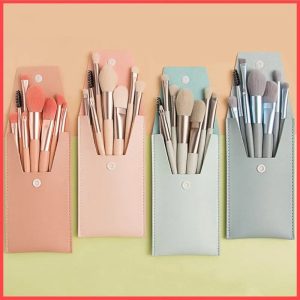 Makeup Brush Set 8PCS Mini With Storage, Travel Size Cosmetic Brushes Kit for Face Foundation Brush Eyeshadow