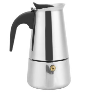 Stainless Steel Espresso Maker, Stovetop Espresso Maker, Coffee Maker, Moka Pot, 200ml/4 Cup (Espresso Cup=50ml), Classic Cafe Maker,
