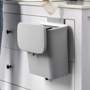 Garbage Can, Hanging dustbin, Household Foldable Cabinet Door Classification Multifunctional Garbage Can For Office Car Bathroom 15 liter