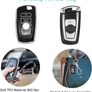 BMW Key Fob Cover With Keychain For BMW 2 5 6 7 Series X1 X2 X3 X5 X6 Soft TPU Keys Shells Protection Case For BMW New Smart Key
