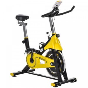 Stationary Exercise Bike, Indoor Cardio Workout Cycling Bike With Belt Drive Adjustable Resistance, Seat, Handlebar W/ Lcd Display For Home Gym