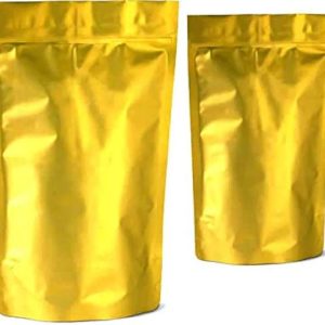 Stand up/Zipper pouch with one side clear | Colour - Golden |  50pcs