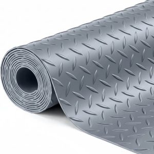 SEAL High Quality Garage Mat grey Solid 0.110 in Thick, Flat Gray, Commercial Grade, Heavy Duty for Golf Cart, Workbench, ATV, Runner, Water and Stain Resistant  roll width 120cn sold by 1 meter