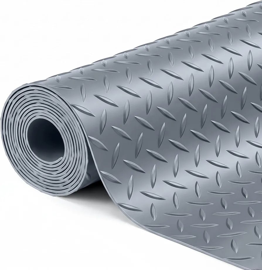 SEAL High Quality Garage Mat grey Solid 0.110 in Thick, Flat Gray, Commercial Grade, Heavy Duty for Golf Cart, Workbench, ATV, Runner, Water and Stain Resistant roll width 120cn sold by 1 meter