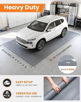 SEAL High Quality Garage Mat grey Solid 0.110 in Thick, Flat Gray, Commercial Grade, Heavy Duty for Golf Cart, Workbench, ATV, Runner, Water and Stain Resistant roll width 120cn sold by 1 meter - Image 2