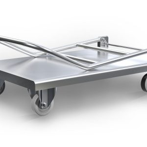 Platform trolley, transport trolley, folding trolley, stainless steel, load capacity 300 kg